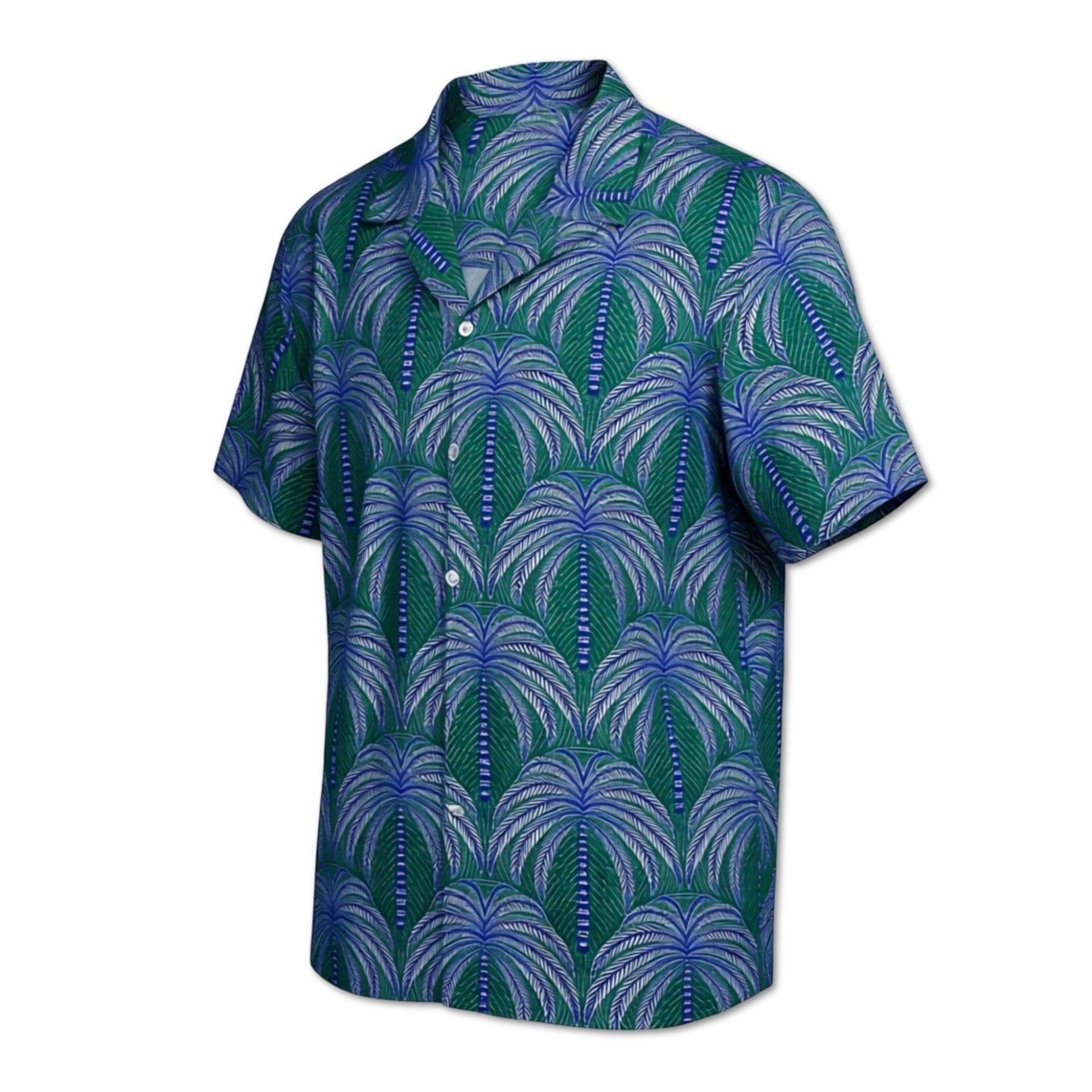 Men's Casual Trendy Beach Shirt American Brand Retro Floral Print High End Satin Short Sleeved Cardigan
