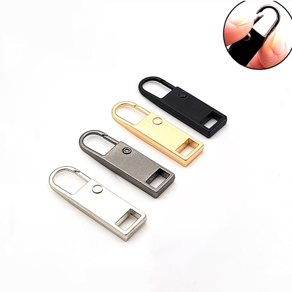 10Pcs Zipper Universal Replacement Slider Metal Detachable Pull Tabs Repair Kit DIY Craft Sewing Tools Broken Backpacks Boots