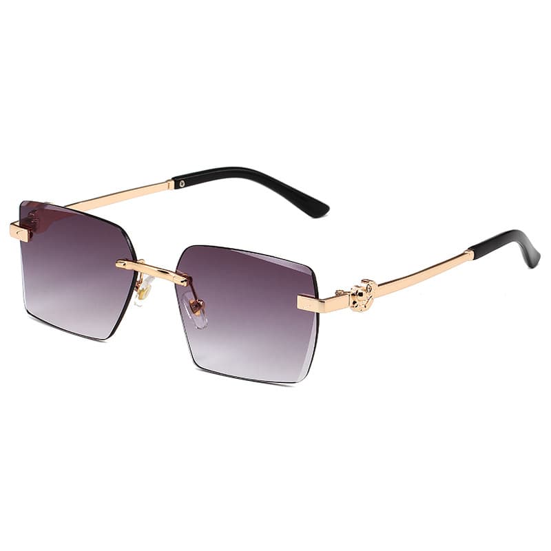 Unisex Ka home metal anticurved lens sunglasses polygon rimless cut edge sunglasses fashion men's and women's glasses