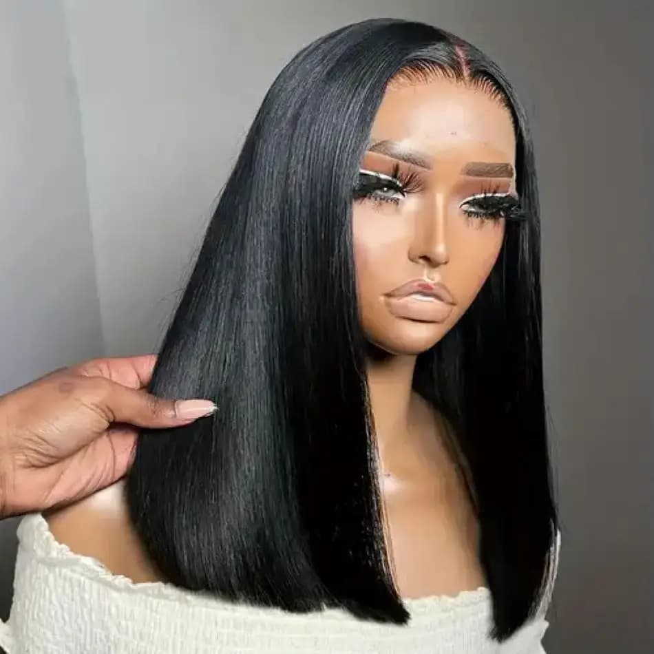 Bob Wig Brazilian Hair Lace Front Human Hair Wigs Short Bob Wig Pre Plucked Natural Color 4x4 Lace Part Lace Wigs For Women