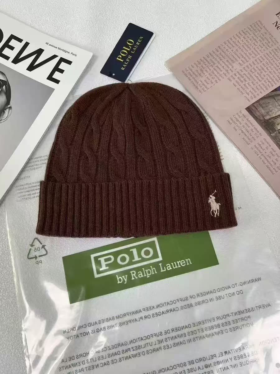 Bonnet tricoté unisexe en laine avec logo cheval brodé, chaud et décontracté, pour l'automne et l'hiver