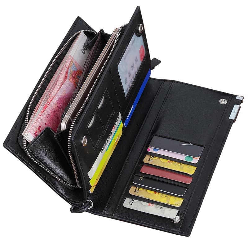 Men's Long Zipper Clutch Korean Version Youth Multi-Functional Large Capacity Mobile Phone Wallet Bag