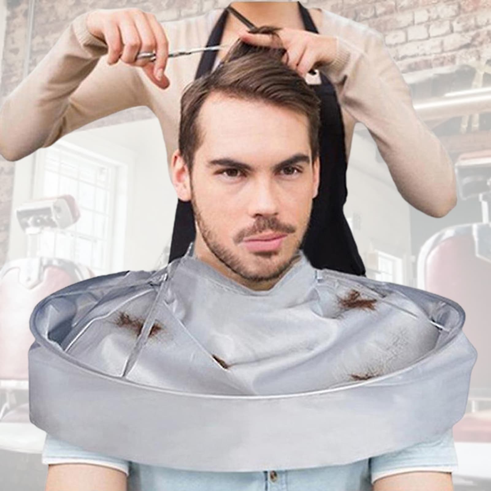 Shaving Umbrella Cape Self Adhesive Fastener Waterproof Hair Cutting Accessories Haircut Hairdressing Umbrella Cape for Hairdresser