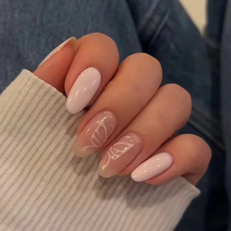False Nails Wear Armor Removable Butterfly Nail Patch Oval Nail Patch Nail