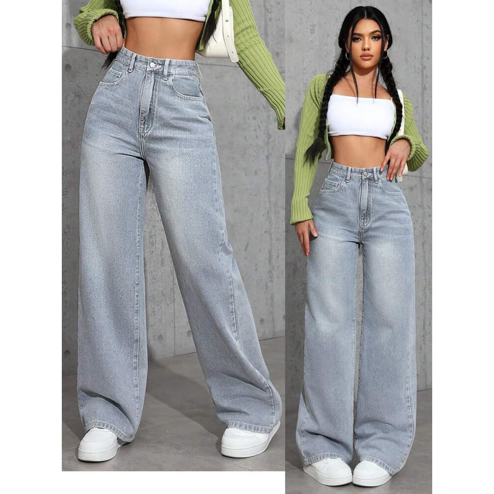 Women's Clothing High Waist Straight Jeans Women's Summer Loose Trendy All Match Long Pants