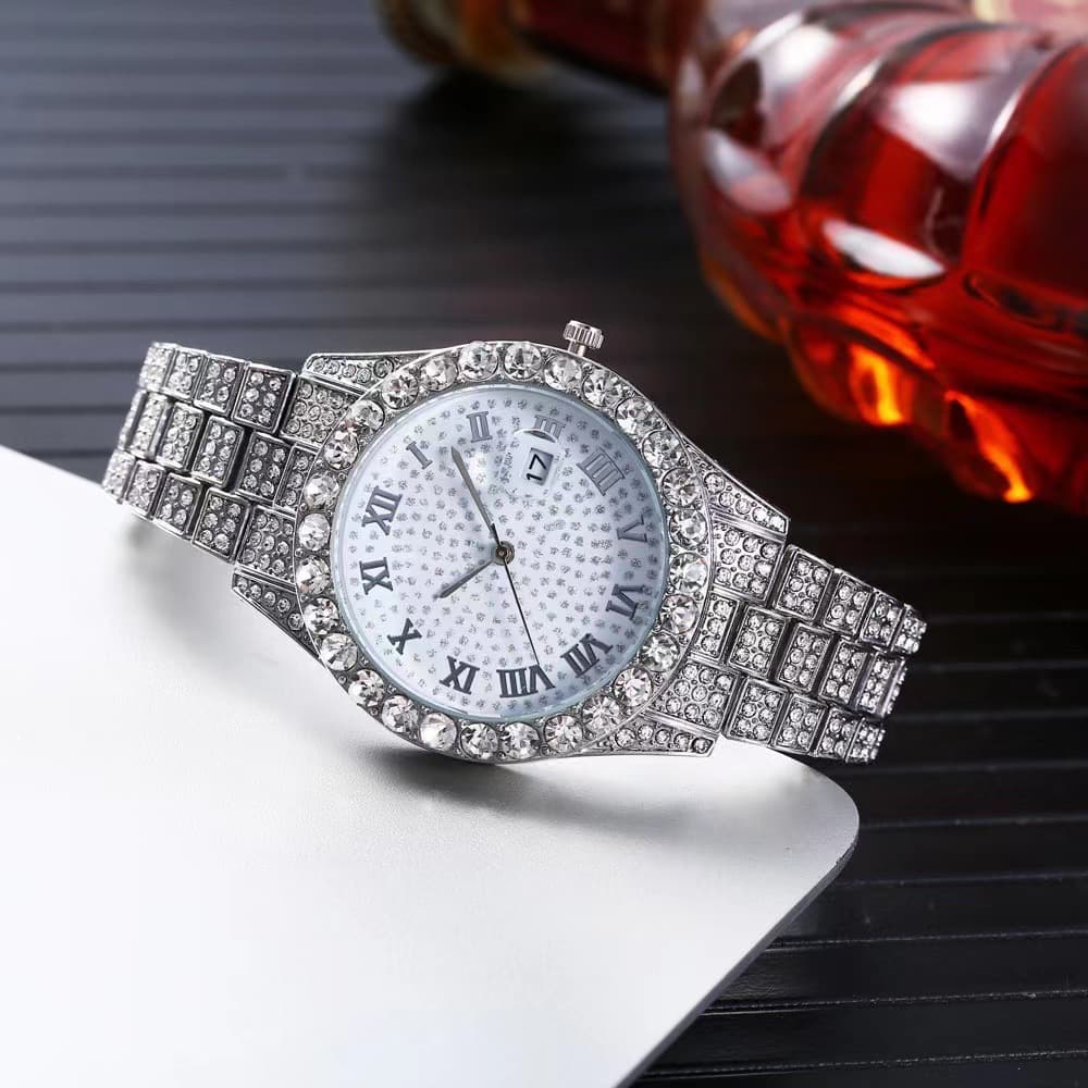 explosions fashion business style full diamond quartz watch in stock wholesale quartz watch