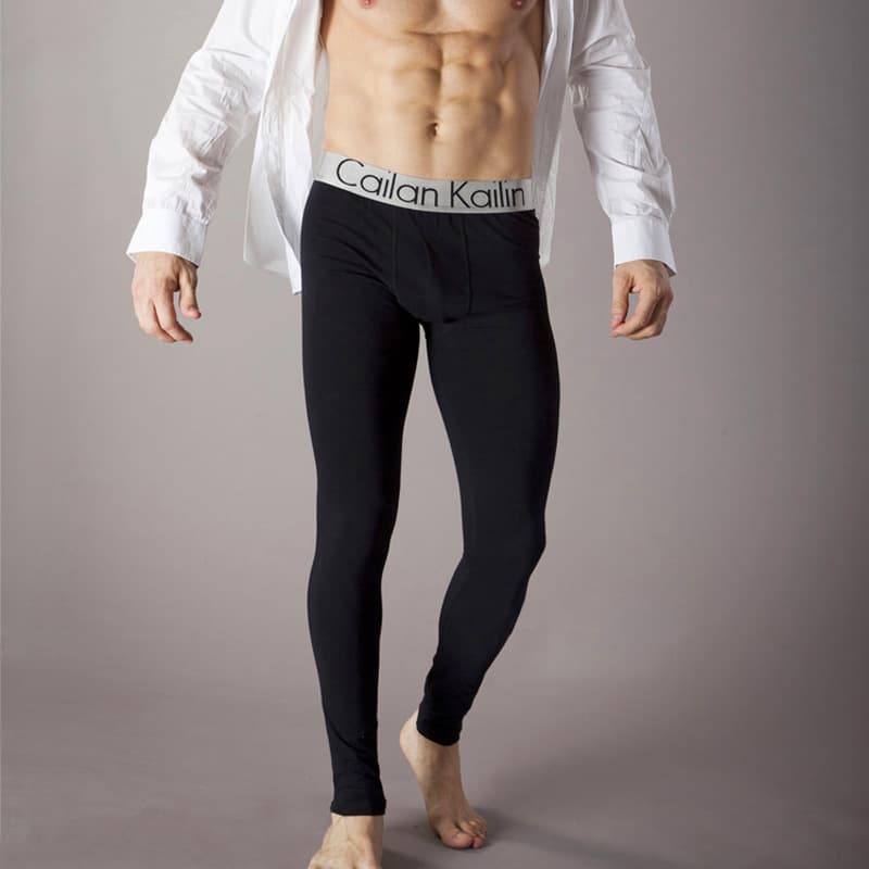 Men's Cotton Thermal Underwear – Slim Fit Long Johns For Winter & Layering (M-XXL, 95% Cotton, Midweight , Black/White/Gray)