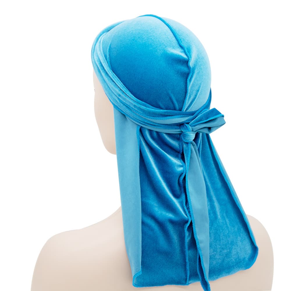 Chapeau de pirate unisexe en velours à longue queue, chapeau populaire à longue queue, durags en velours
