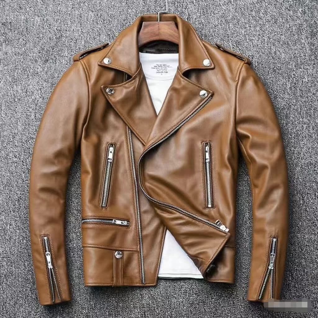 Men's PU Motorcycle Leather Jacket, Autumn Style, 2025 New Casual Versatile Slim Fit Thickened Plus Size Men's Leather Jacket.