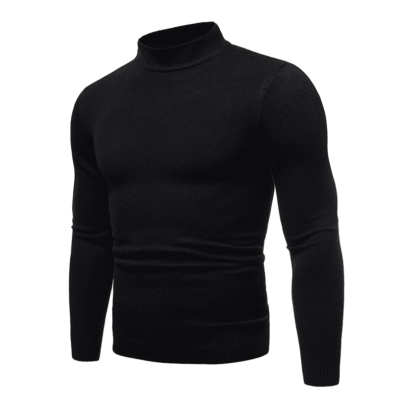 Men's Slim Fit Turtleneck Sweater – High-Stretch Merino Wool Pullover (Anti-Pilling & Tailored)