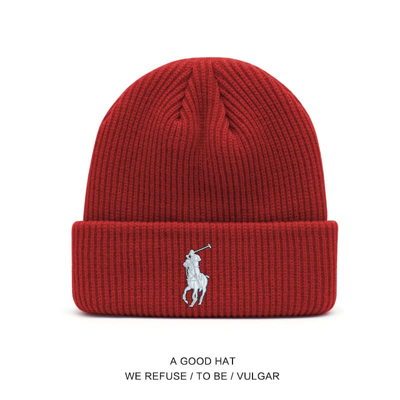 Bonnets en maille Polo pour hommes et femmes, bonnets d'automne et d'hiver, chapeaux chauds et protecteurs contre le froid, chapeaux simples et élé