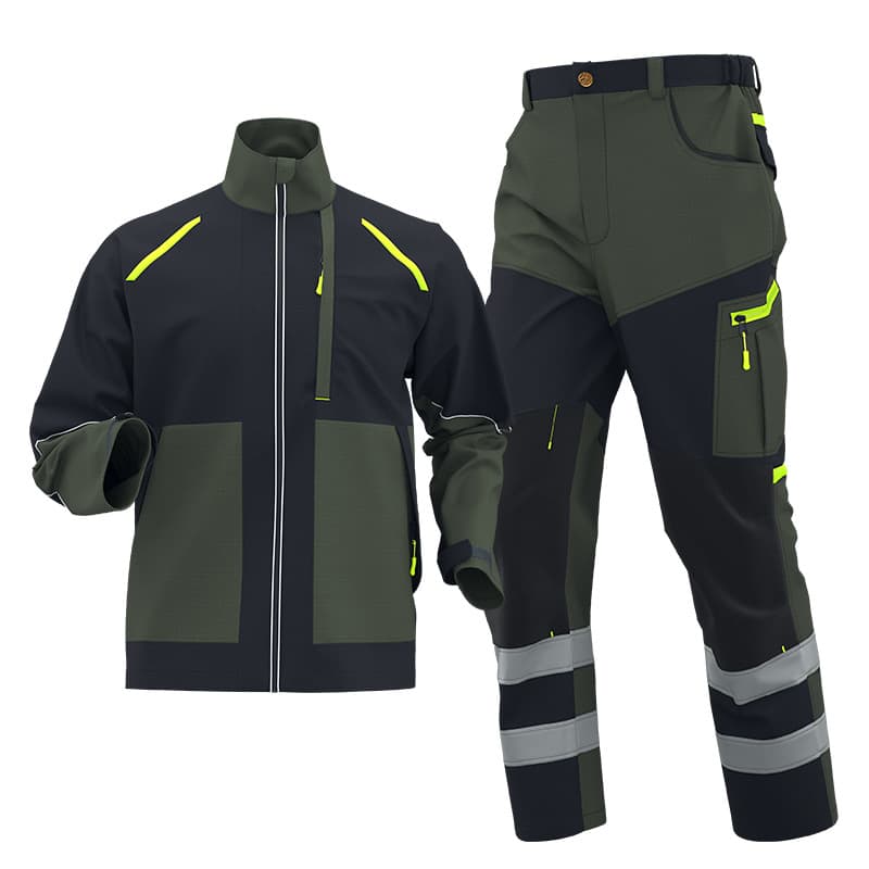 Durable Rip-Resistant Workwear Set For Men - Construction, Mining & Electrical Labor - Breathable Polyester-Cotton Blend