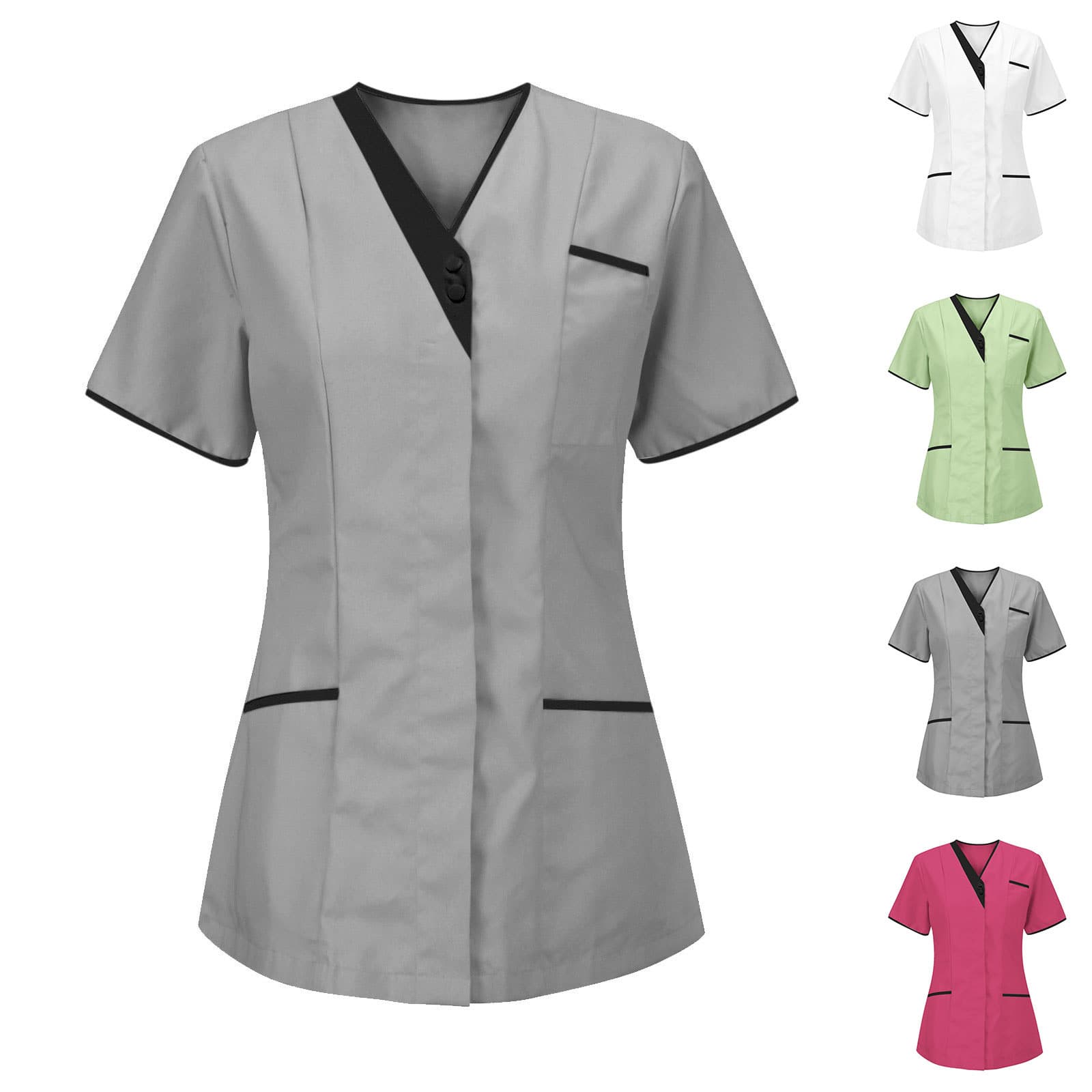 Beauty Salon Work Clothes Doctor Short Sleeve Tops V Neck Nurse Clothes Female Nursing Technician Clothes