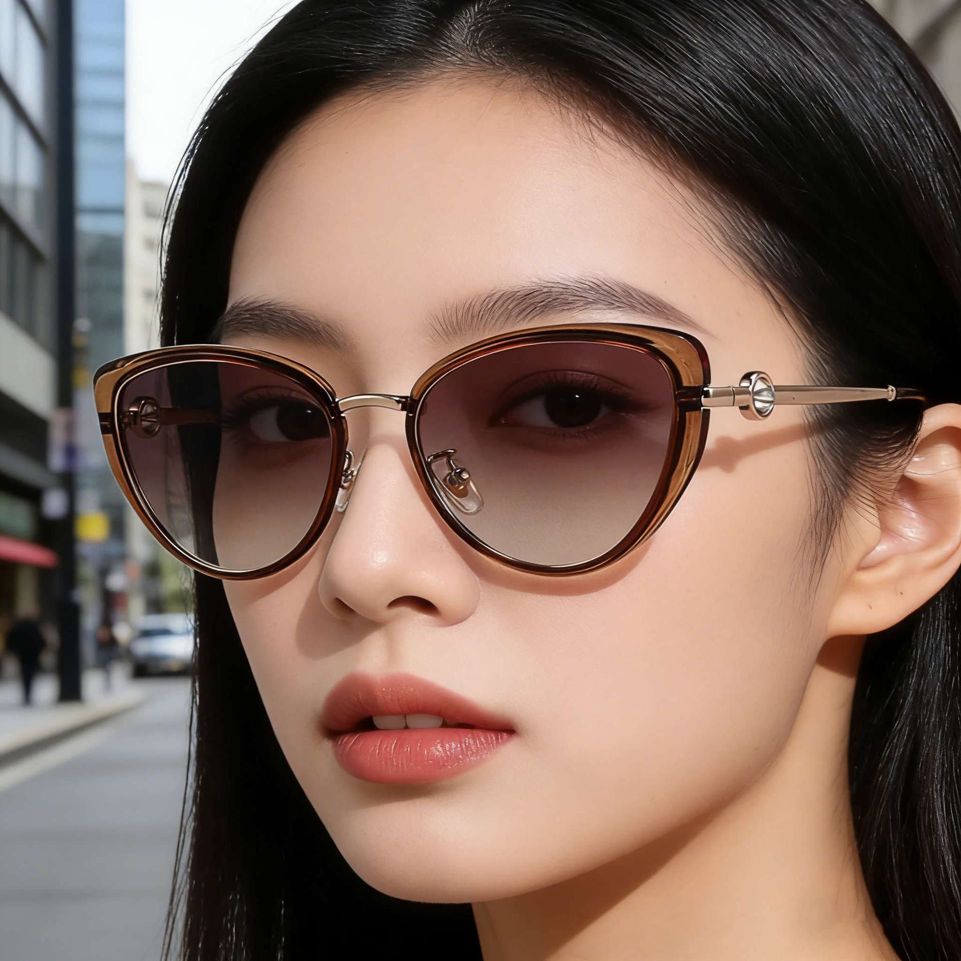 2026 New European And American Fashion Cat-Eye Personalized Trendy Diamond-Studded Sun Protection Sunglasses For Women