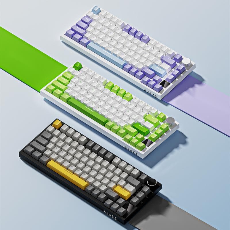 Heijue AK820pro Wireless Bluetooth Three-Mode Mechanical Keyboard Customizable 75 Hot-Swappable Gasket Gaming Side