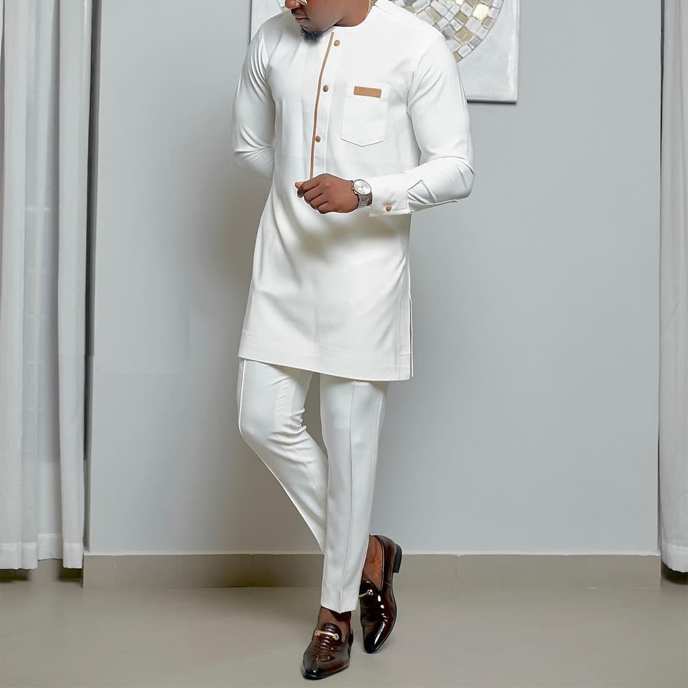 Moslem new solid color mixed color simple casual men's shirt (no pants in stock)