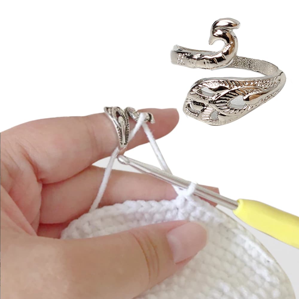 DIY Handmade Knitting Ring Loop Crochet Finger Thimble Yarn Guides Adjustable Open Fingering Tools With Thread Wool Artifact
