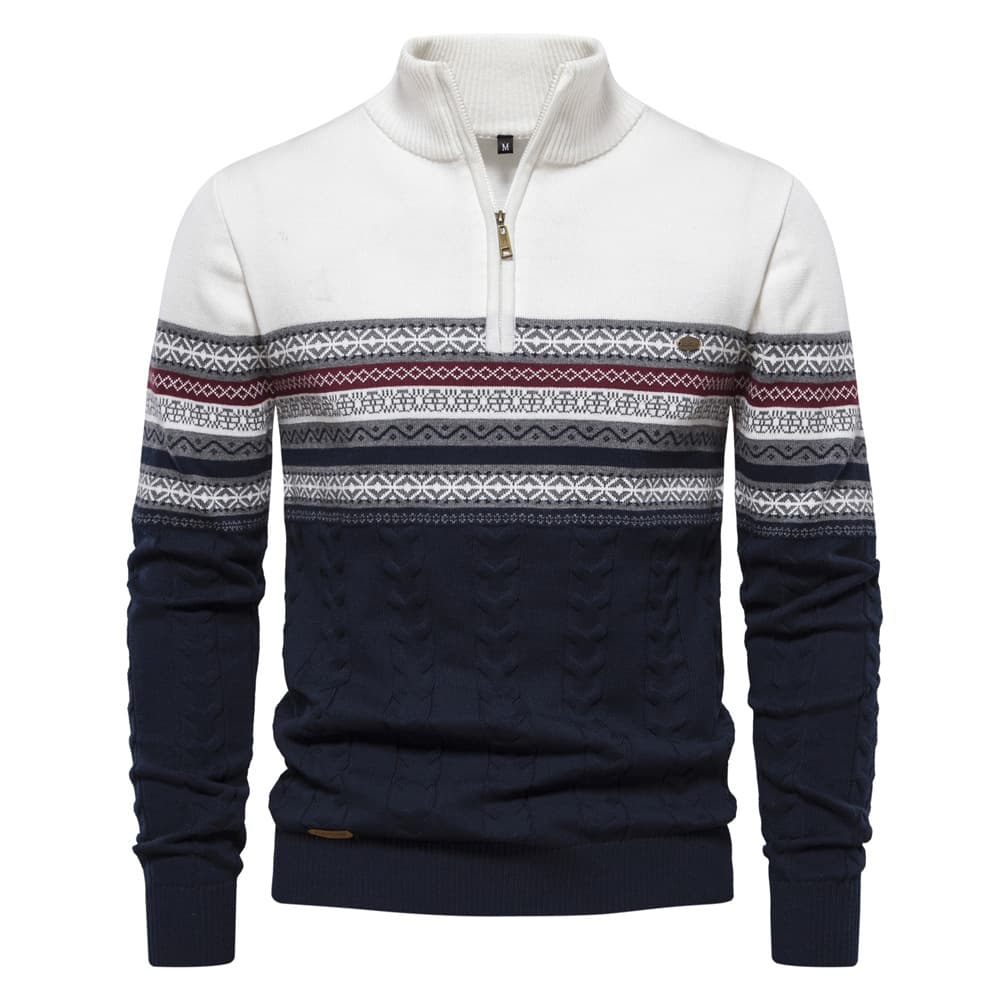 Man's clothing Stand collar men's sweater half zip knit high quality men's wear