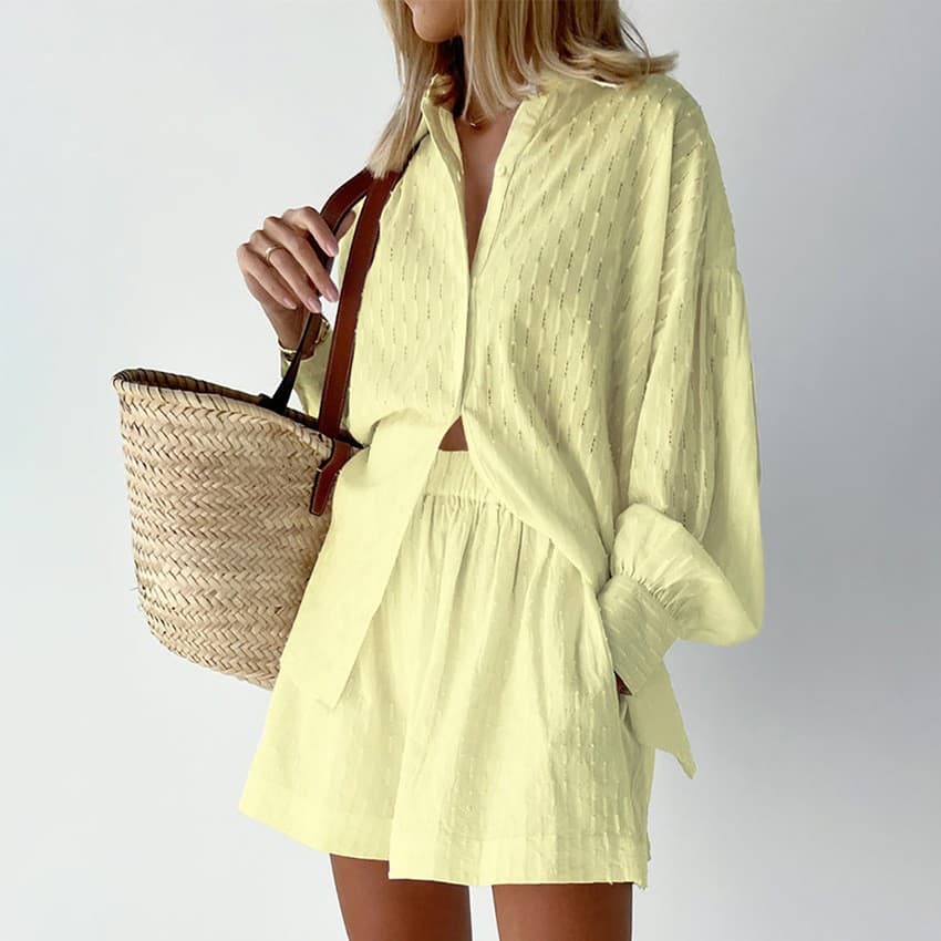 Women's fashion jacquard niche French long-sleeved dress shirt