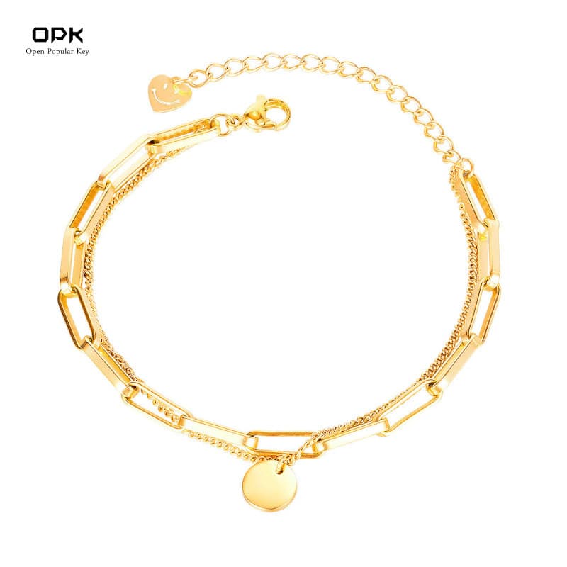 Women's Jewelry Niche Design Cold Style Love Smiley Face Multi Layer Winding Hand Jewelry Ladies Titanium Steel Bracelet
