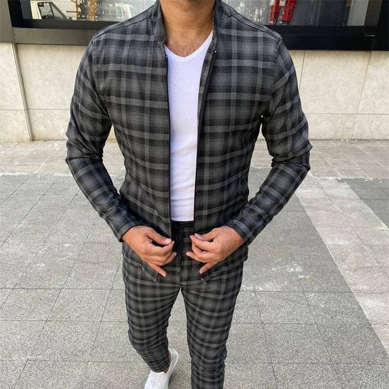 New Slim Fit Men's Clothing 3D Printed Hoodie Youth Autumn Jacket Zipper Casual Sports Set