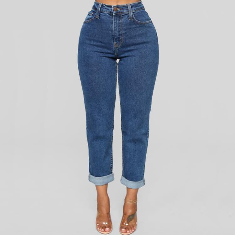 Women's Clothing New Jeans Loose High Waist Nine Points Straight Pants