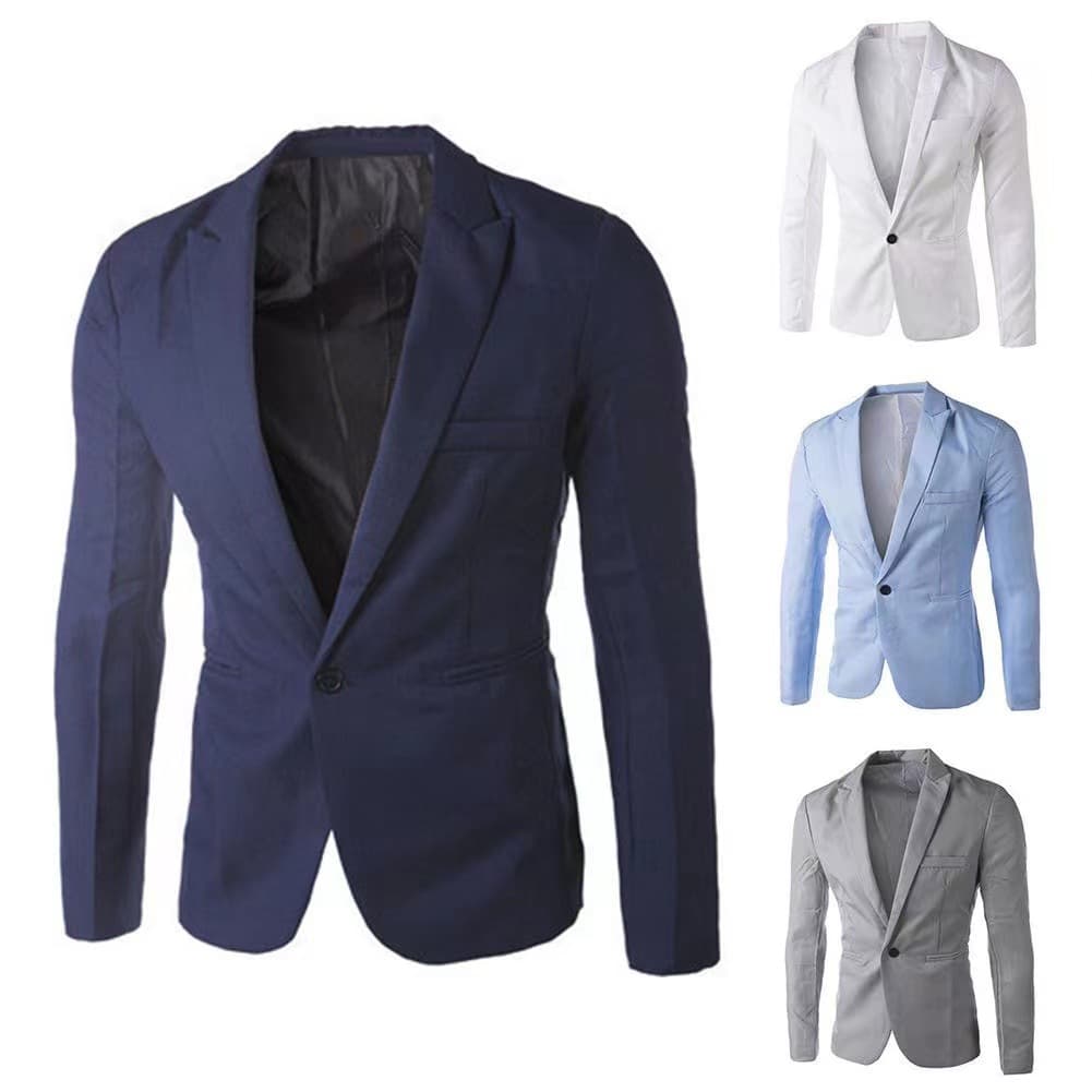 European fashionable casual small suit, Korean version slim fit one button suit jacket, men's