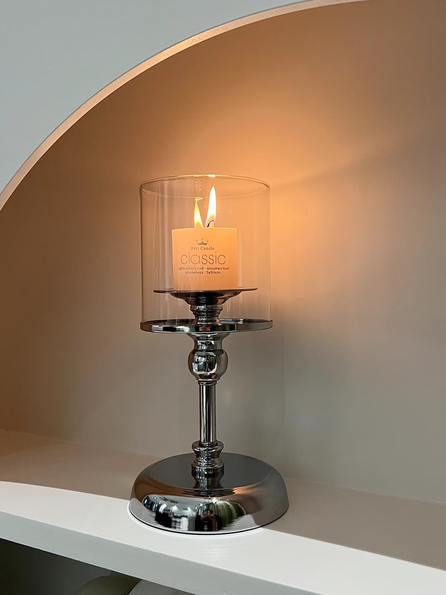 Nordic Retro Luxury Silver Candle Holder - Elegant Tabletop Decor For Romantic Dinners, Home & Gift (3 Sizes, With/without Candles)