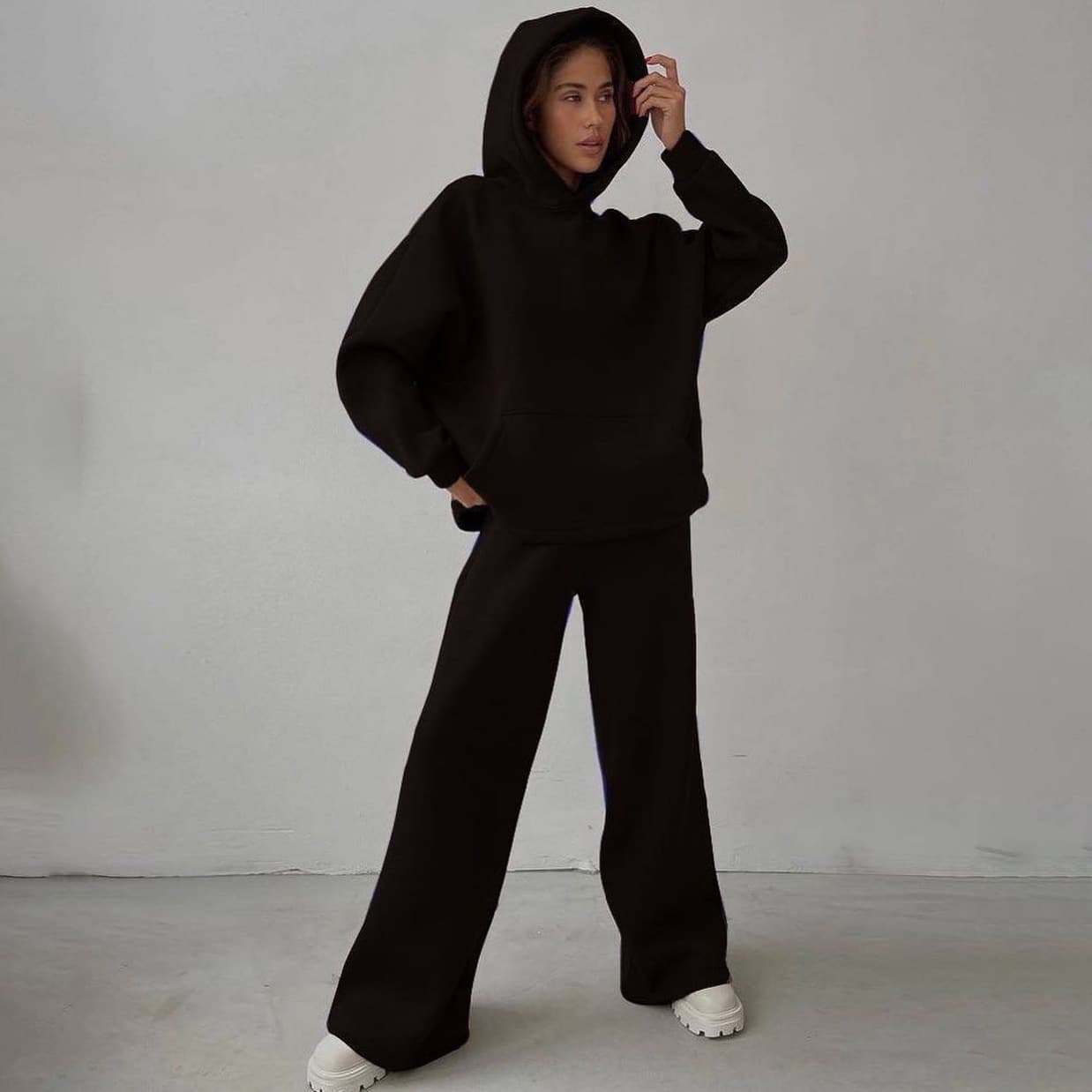 Women's clothing New Product Fashion Casual Suit Best Selling Loose Long Sleeve Wide Leg Pants Two-piece Set