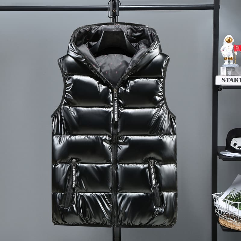 new shiny cotton vest for middle and large children, fashionable parent-child couple short cotton waistcoat, children's garden uniform vest