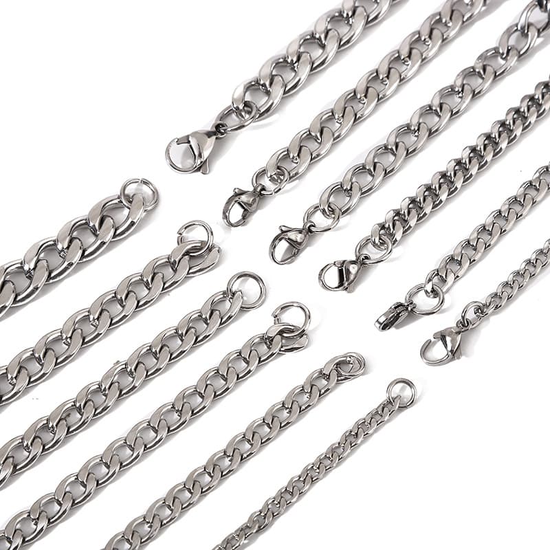 Jewelry & Accessories Hip Popsteel Stainless Steel Necklace Wide Flat Thick And Thin Chain Simple Trend Ins Sweater Chain With Chain Accessories