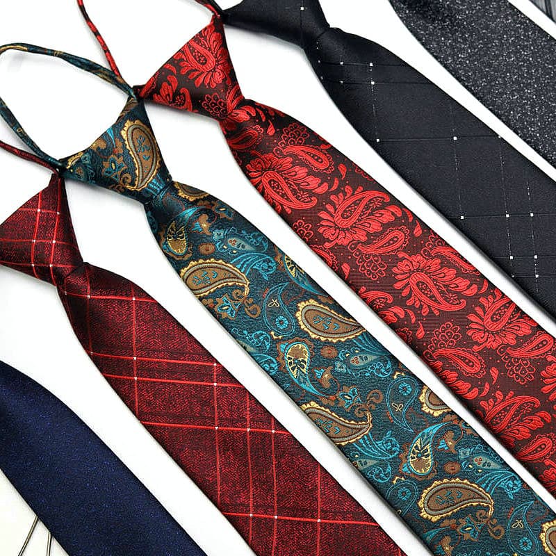 New Formal Business Wedding For Men Zipper Style 7cm 1200 Needle Polyester Men's Tie Suit