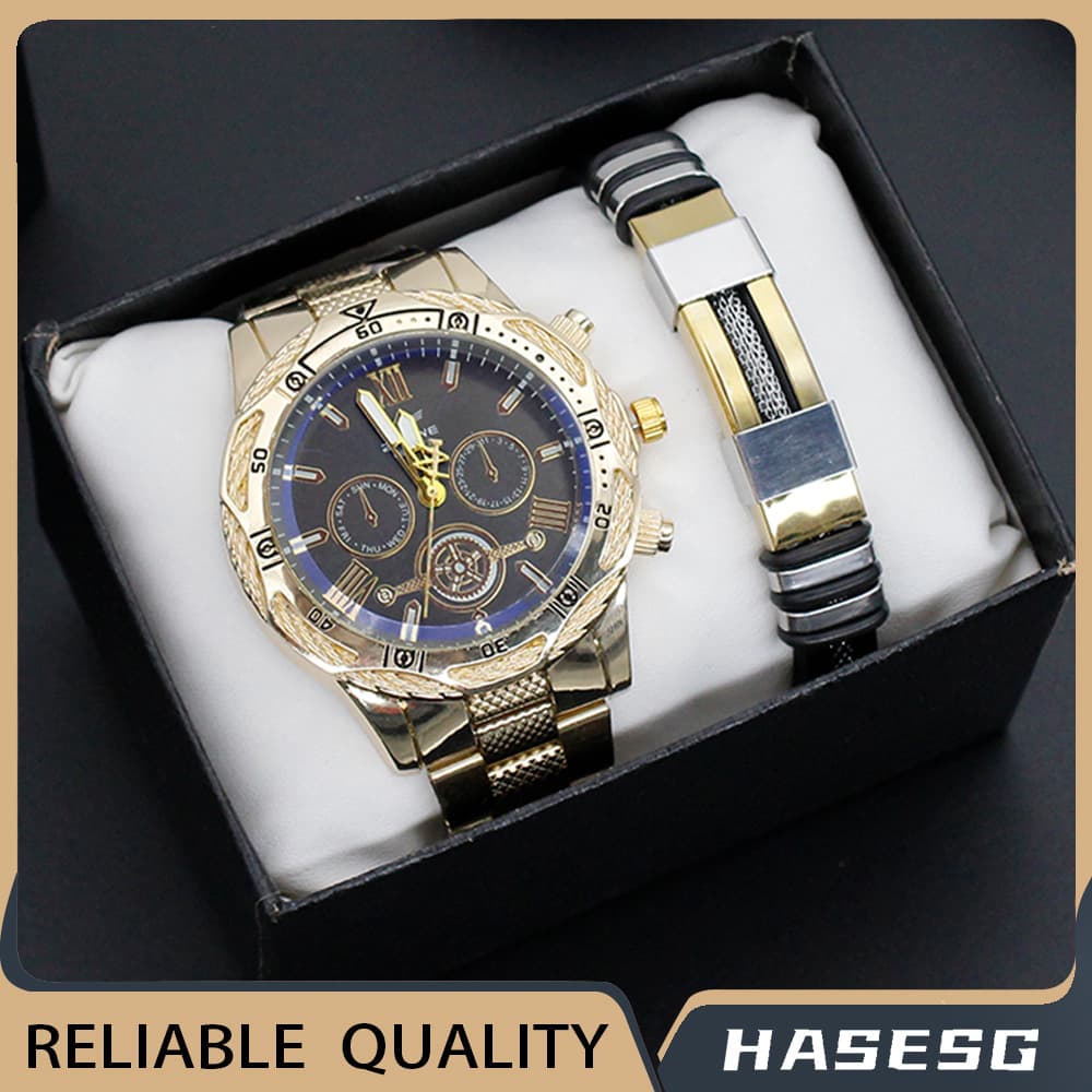 Men's Watches New Model Watch, Large Dial, Non Mechanical Quartz Watch, Steel Strap, Bracelet, Export Men's Watch
