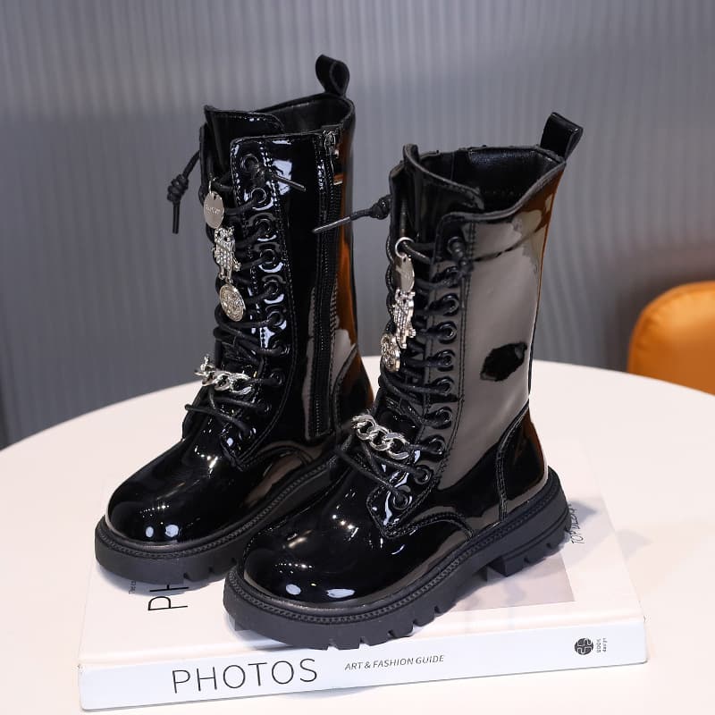 Children's Fashion Boots Autumn/Winter Soft Soled Girls' Boots Plus Suede Leather Girls' Princess Boots