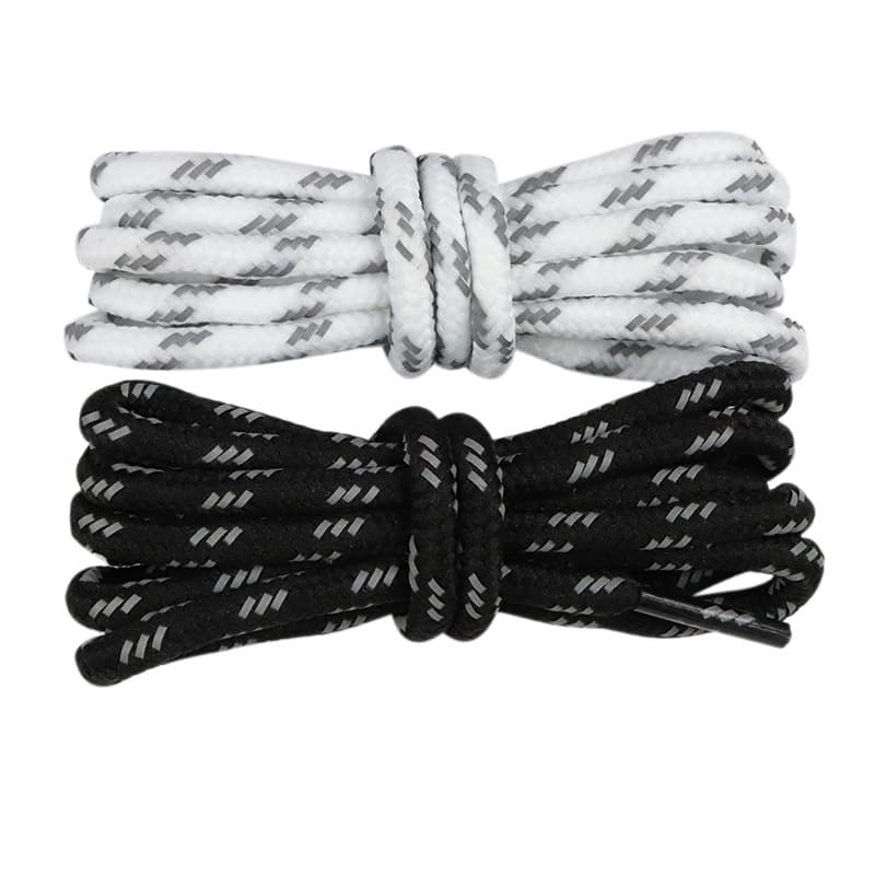 Shoelaces Wholesale Round Polyester Insert Triple Twill Reflective Shoelaces