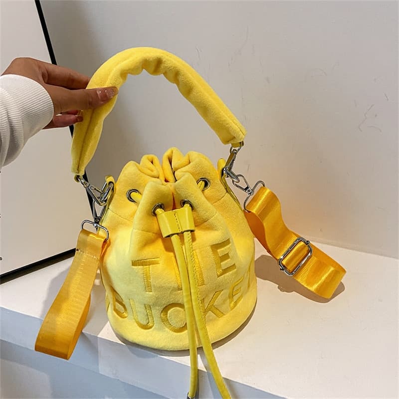 Winter Veet Bucket Bags for Women Fashion Purses and Handbags Designer Crossbody Shoulder New Satchel Lady Bag