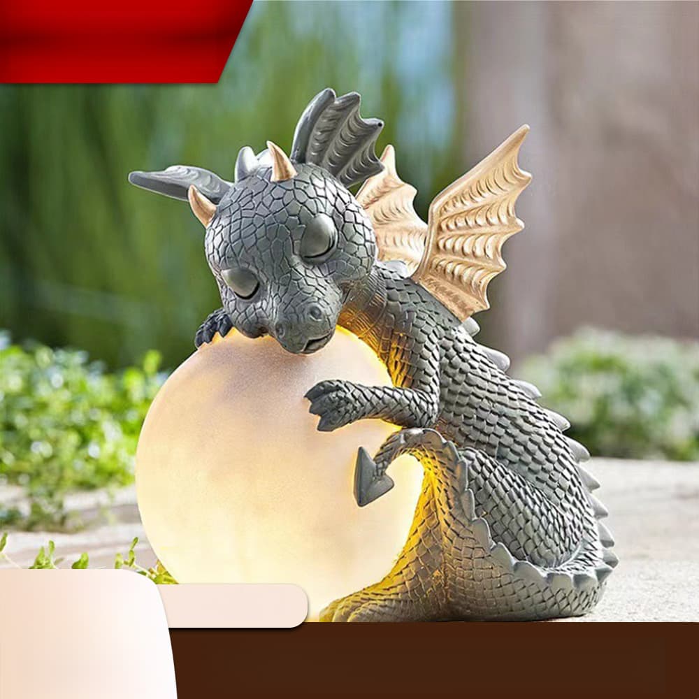Cross-Border Small Dinosaur Holding Lamp Meditation Statue Crossed Arms Window Dragon Garden Decoration Resin Craft