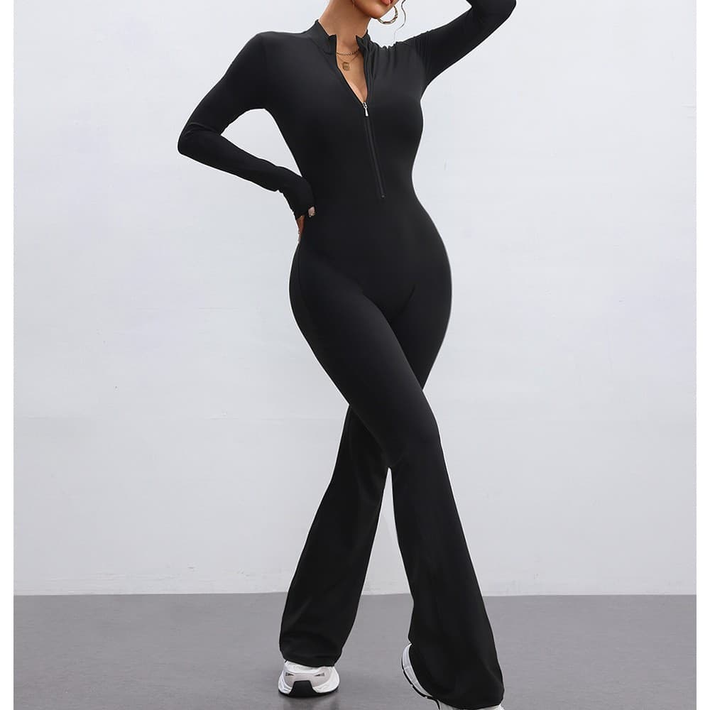 Seamless Ribbed Workout Bodysuit, Tummy Control One Piece For Women Yoga & Exercise