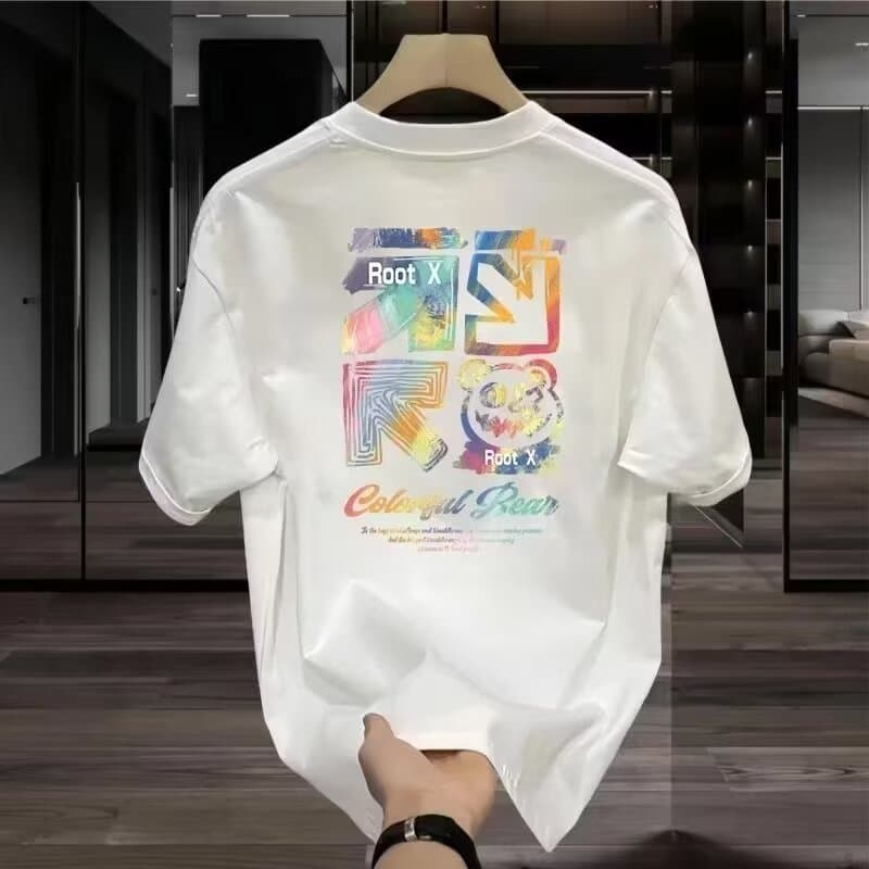 Men's Clothing Heavyweight Short Sleeved T Shirt Men's Summer New Pure Cotton Men's Half Sleeved Loose Basic T Shirt