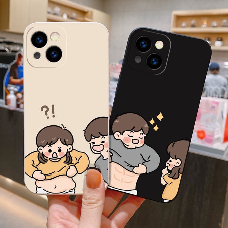Casing For Compatible For I16 15 14 13 12 11 PRO MAX XR XS X Mini Cute Anime Abs Boys Girls Clear Shockproof Couple Case