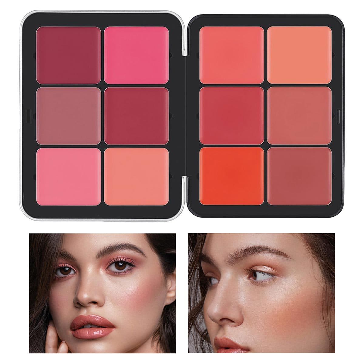 12 Color Iron Box Blush Palette Matte Long Lasting Concealer Pearlescent Brightening Multi Color Blush Cream