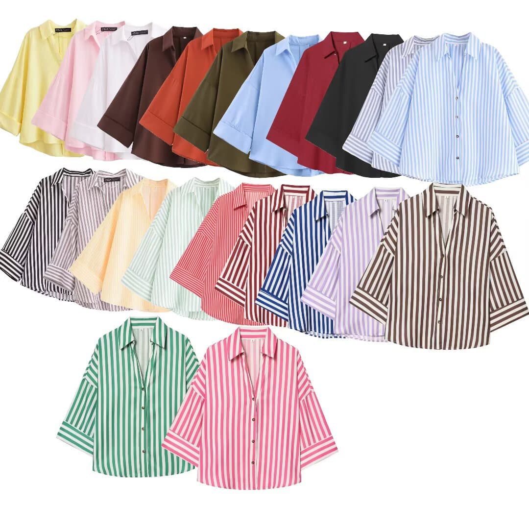 Women's Clothing Linen Blend Shirt Wide Sleeve Comfortable Stylish Elegant Versatile