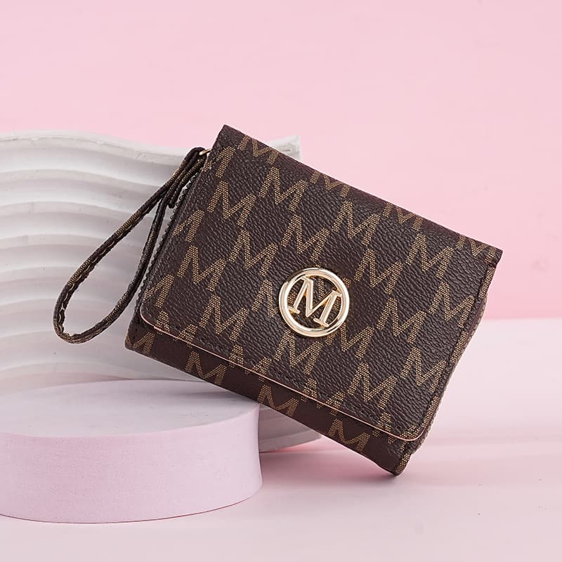 Women Short Style New Zipper Coin Purse Simple Fashion Old Pattern Card Holder