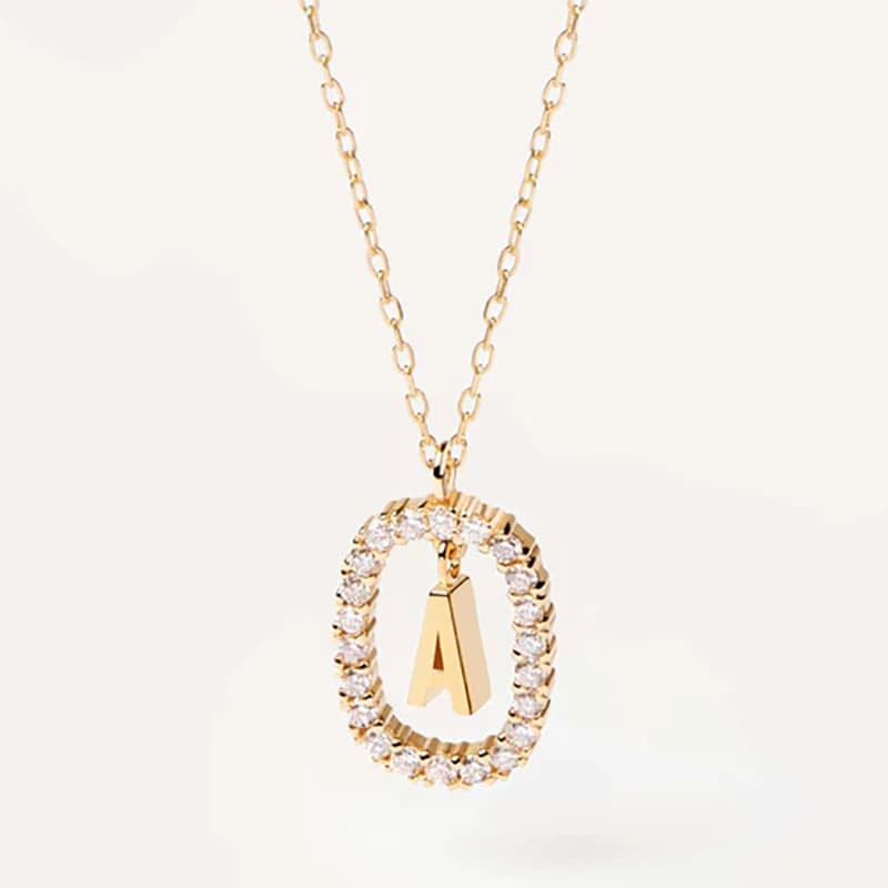 Spanish PD new French niche design gold English initials pendant light luxury high end women's necklace