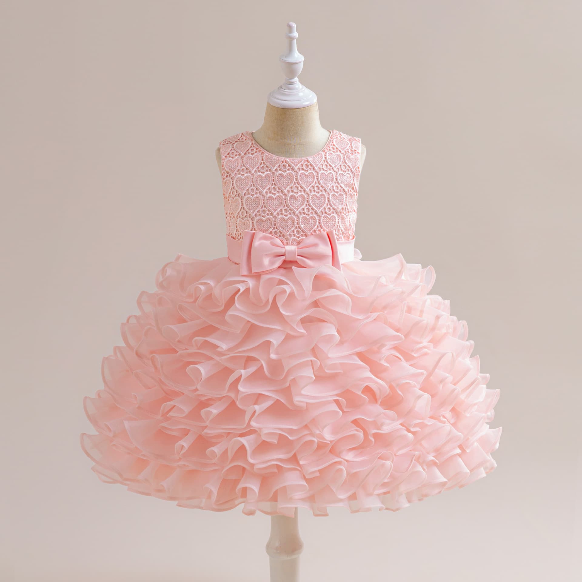 Kid's Clothing New Girls Dresses For Middle And Large Children With Bows And Fluffy Cake Skirts Kids Dress Children's Catwalk Dresses