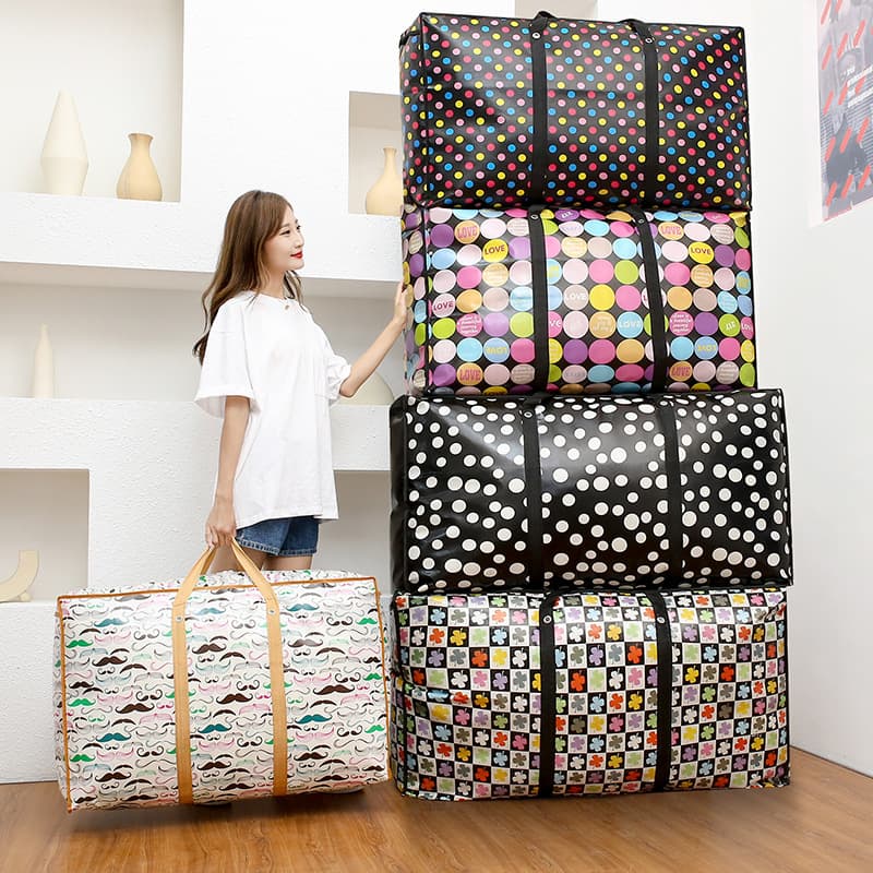 Extra large moving duffel bag, quilt storage bag, water-repellent woven bag, quilt, clothes packing, moving bag