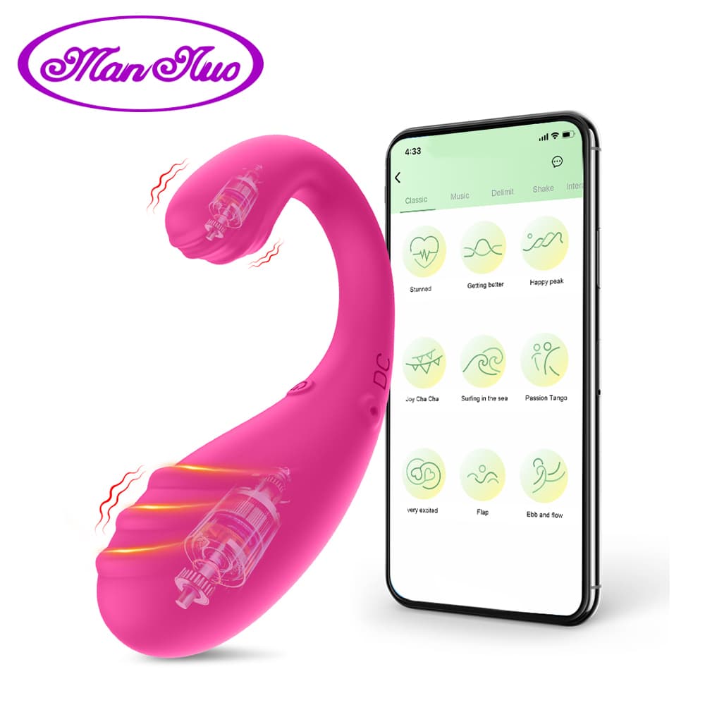 Bluetooth Long Distance Wearable Panty Vibrator APP Control Clit G Spot Massager Dual Stimulation Mini Egg