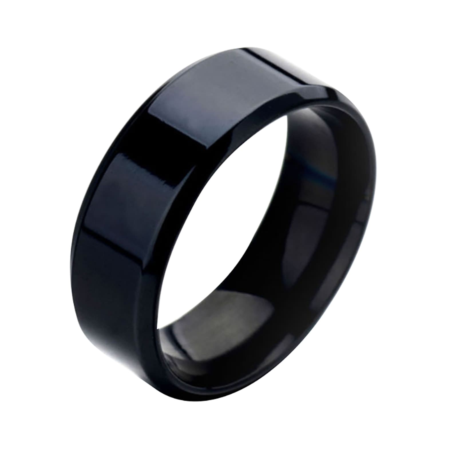 Yamaler 1 Pc Ring Unisex Stainless Steel Mirror Lightweight Finger Ring for Wedding