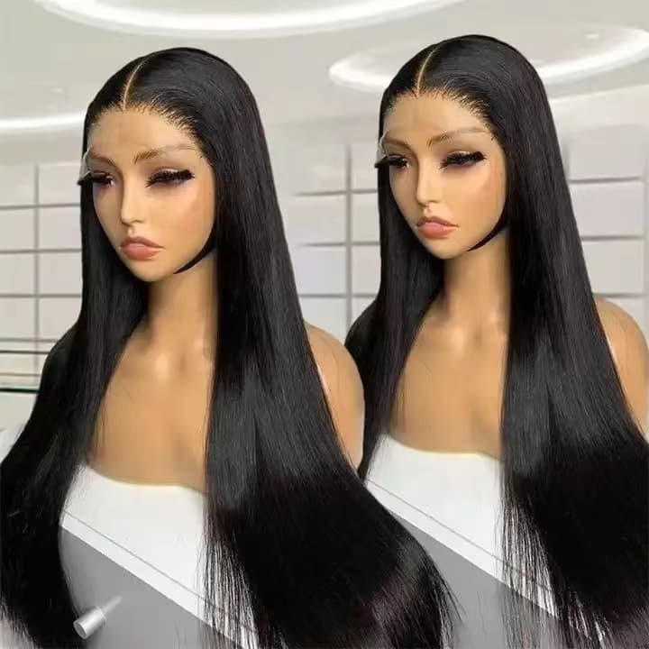 Front lace wig full headgear long straight hair 4*4 lace front wig wigs long straight found goods