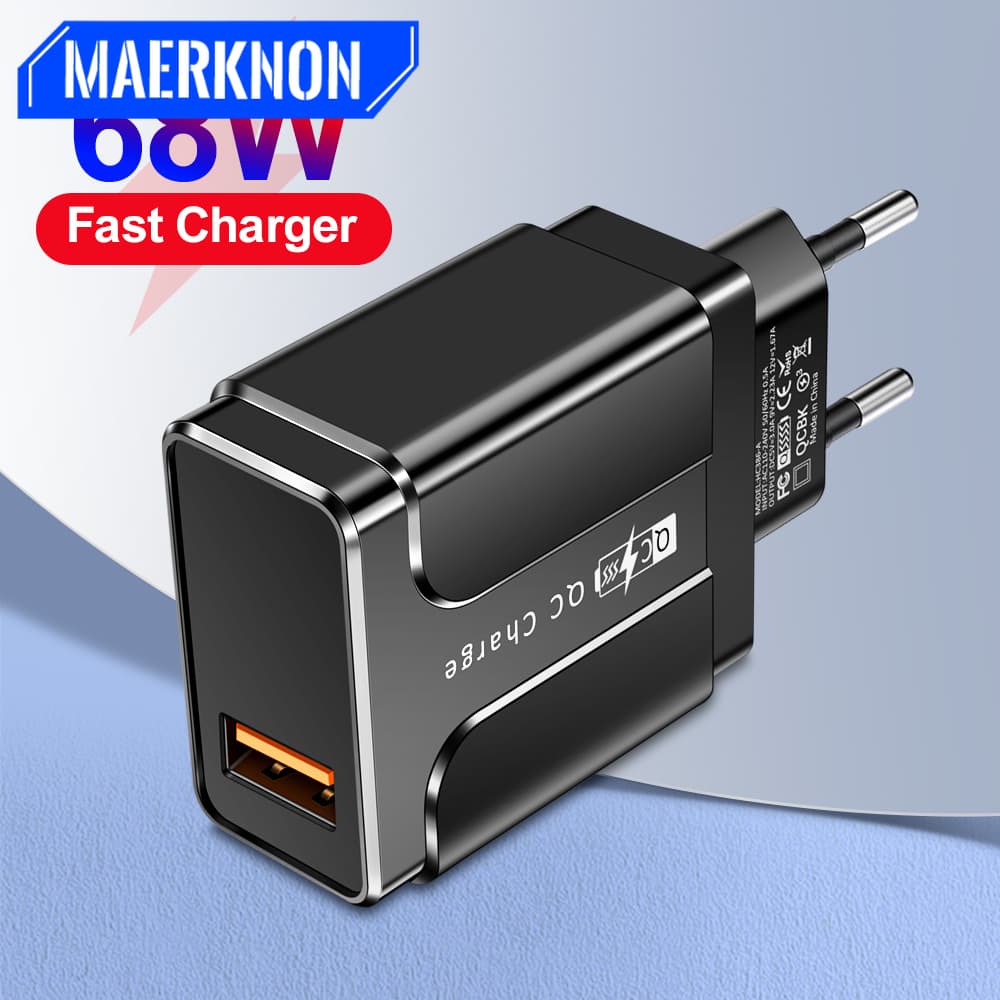 USB 68W charger fast charging QC 3.0 wall mounted mobile phone charger adapter suitable for iPhone 14 13 Samsu